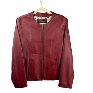 Women's Red Leather Jacket